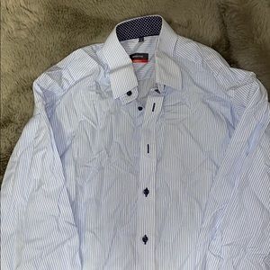 Eterna Modern Fit Stripe Long Sleeve Shirt